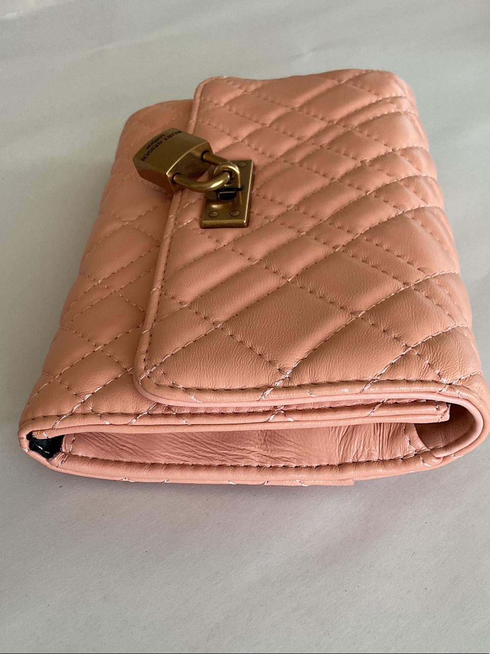 KURT GEIGER Quilted Peach Leather Chain Crossbody | Shoulder Bag - Picture 14 of 16